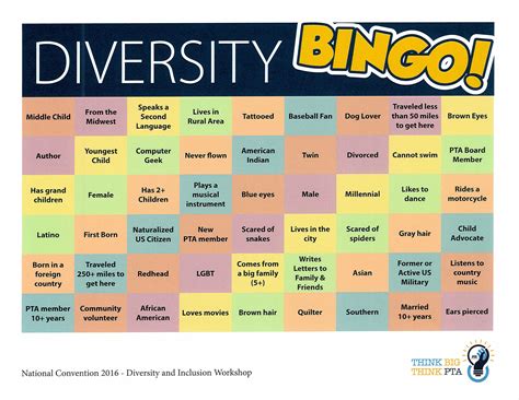 diversity bingo for college students.